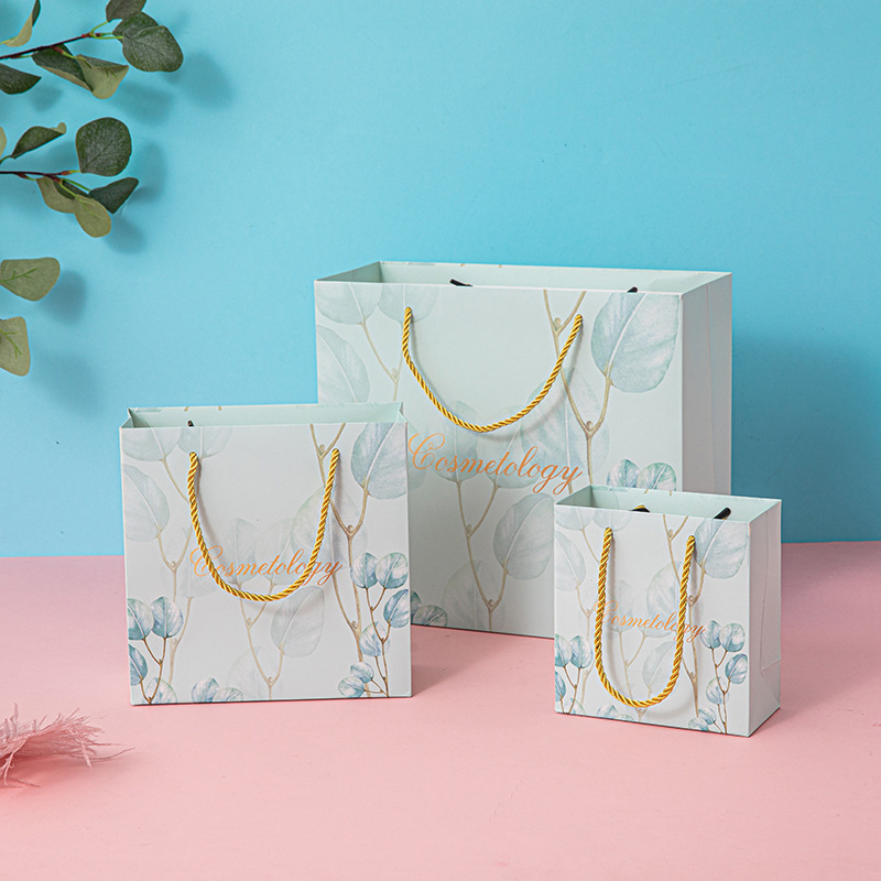 Spot ins Wind blue paper bag wholesale portable paper bag gift bag gift bag gift bag gift bag garment bag