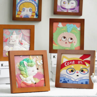 Wool felt pokes material package wholesale photo frame famous painting Christmas gift handmade diy cartoon rabbit ornaments