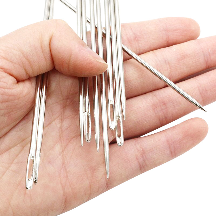 Thick 3mm handmade needle large steel needle plus thick needle sack needle hemp rope needle packaging sealing bag mouth multi-model hand sewing needle
