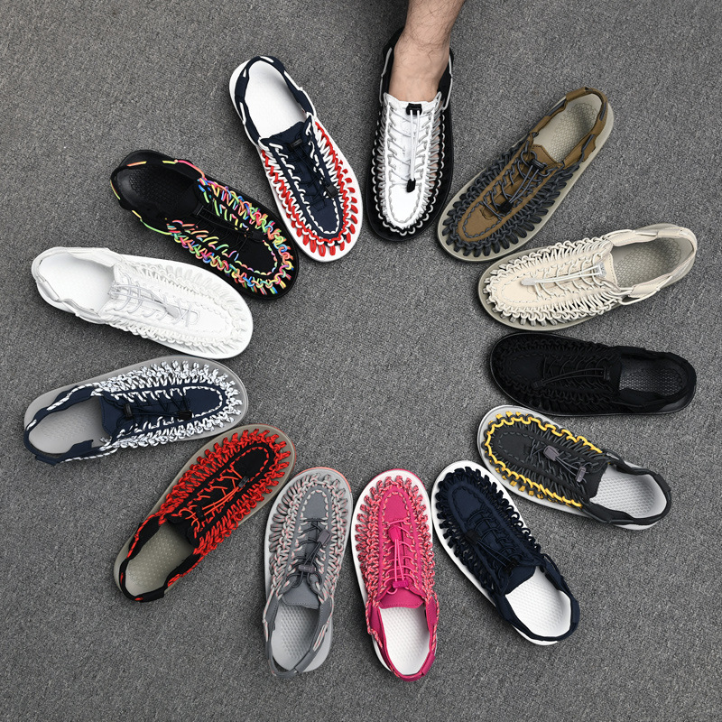 Factory Direct Supply Cross-border Large Size Men's Sandals 2021 New Summer Fashionable Woven Casual Roman Beach Shoes for Men