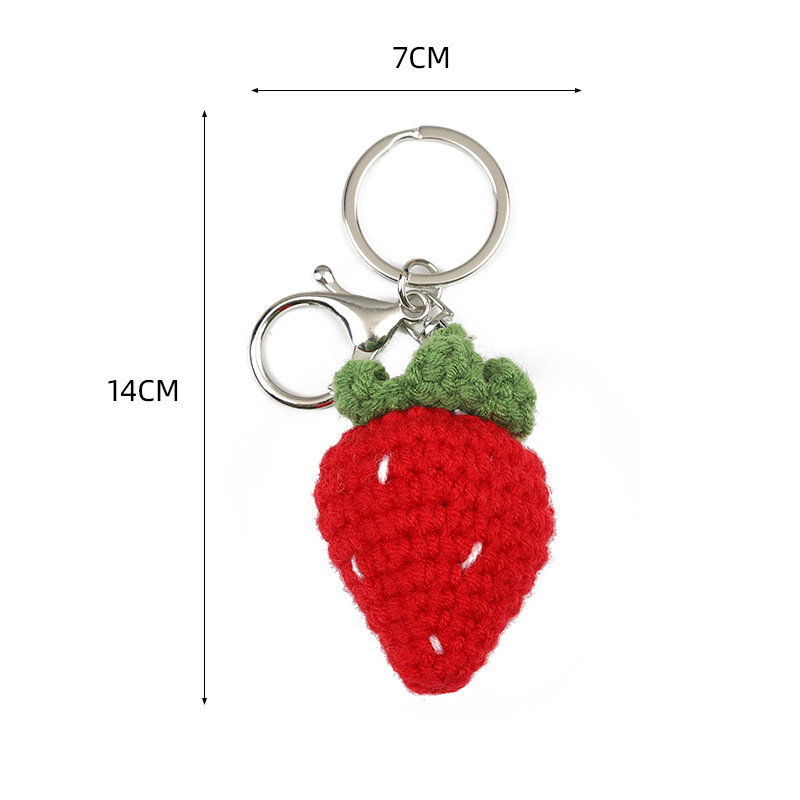 Fruit Theme Woven Cotton Thread Keychain Accessories Accessories Cute Couple Pendant Creative Car Bag Keychain