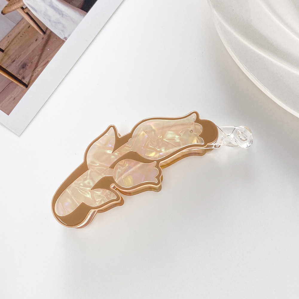 Mode Rose Große Vertikale Clip Acryl Banana Clip Pontail Clip Koreanische Magische Farbe Haarnadel Elegante Vertikale Clip_voghion.com