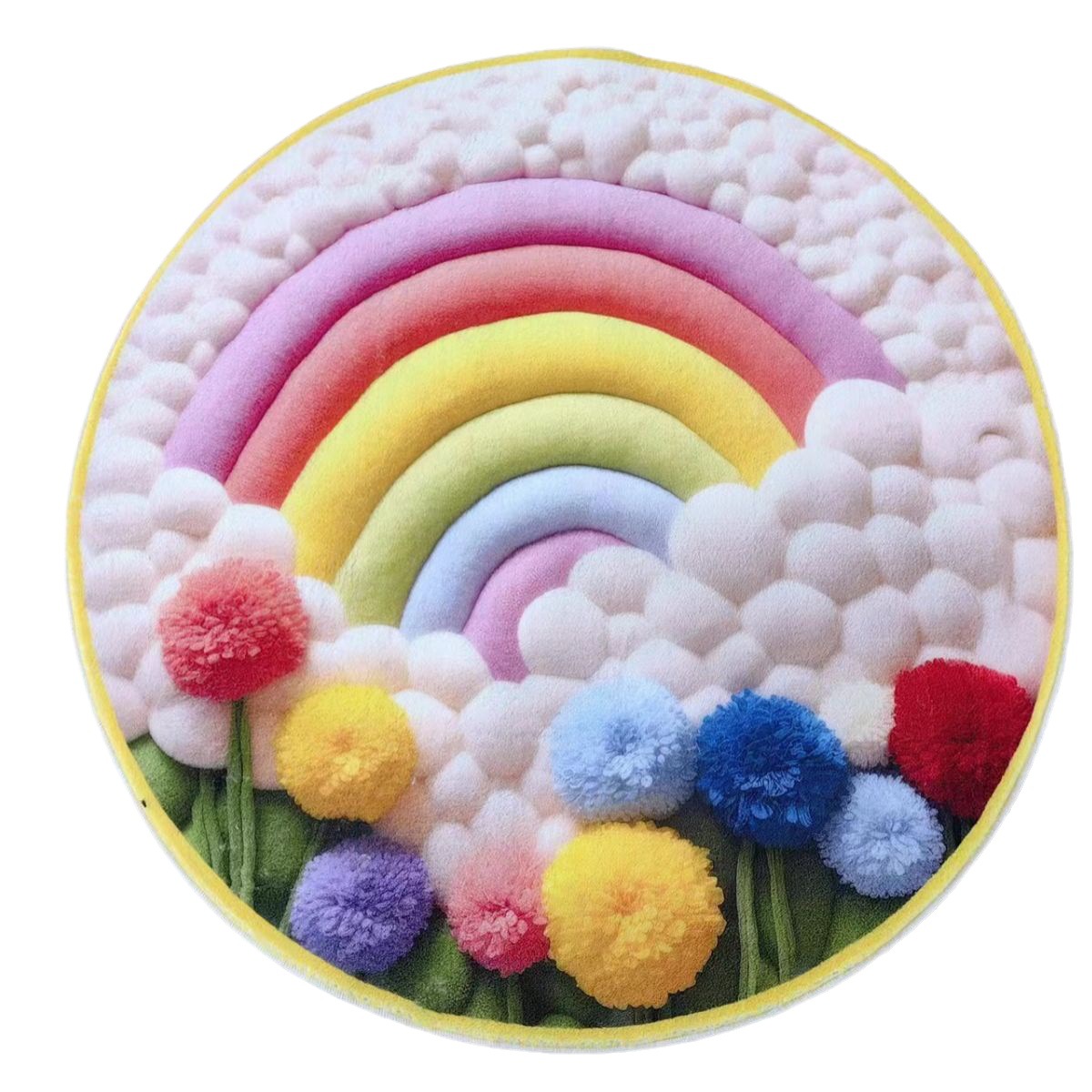 Three-dimensional round living room coffee table carpet plush thickened bedroom mirror front bedside blanket 3D cashmere absorbent floor mat