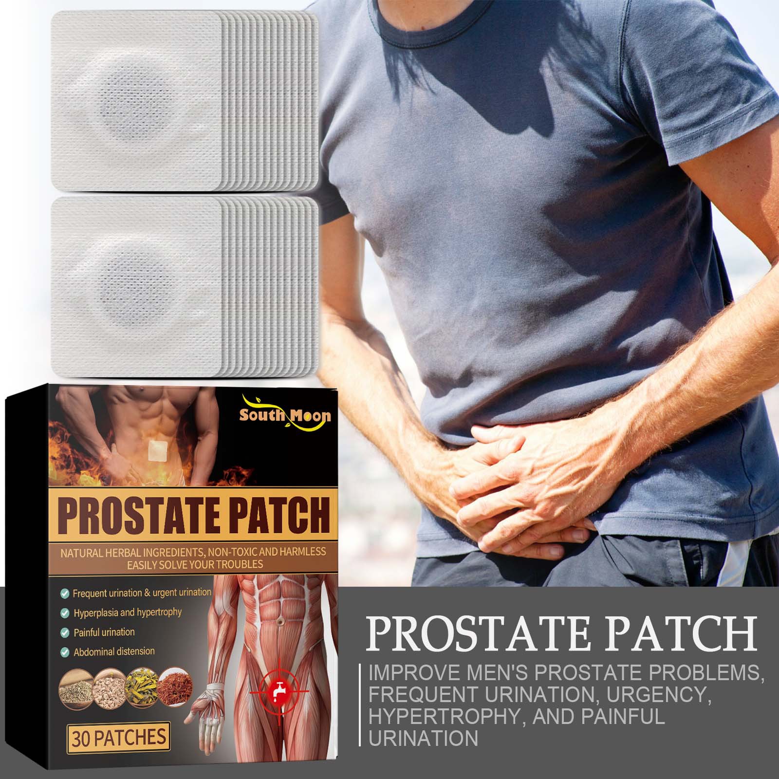 South Moon Men's Body Care Patch Men's Body Relief Exterior Gentle Repair Patch