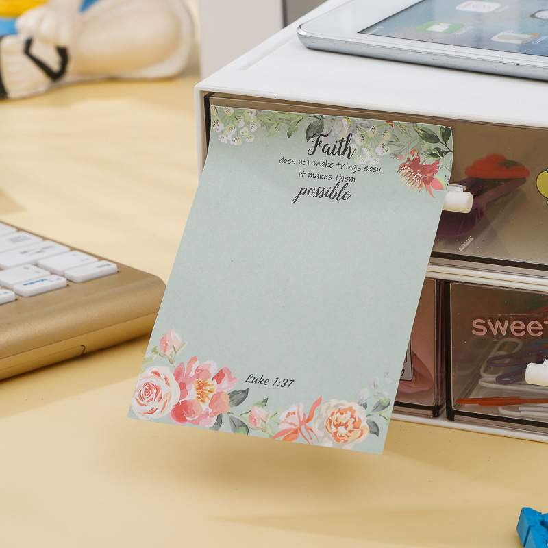Cross-border journal note paper flower ins fresh n-Times stickers tearable message strip memo material collage base stickers