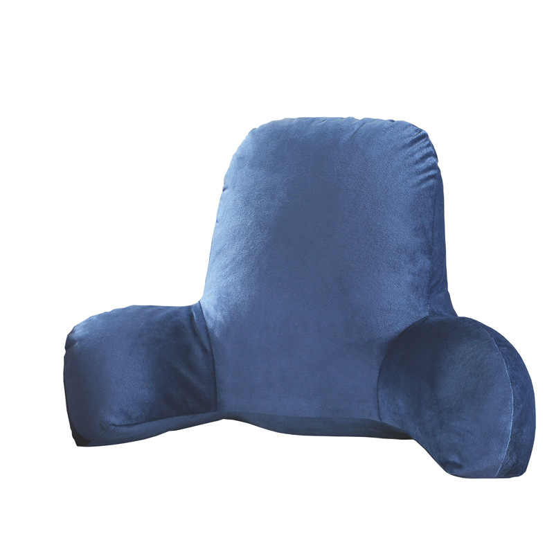 Solid color plush cushion with armrest memory cotton waist sofa back pillow warm crystal velvet pillow can be customized
