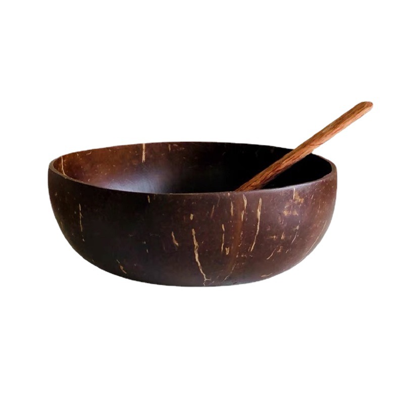 Vietnam Coconut Shell Bowl Coconut Shell Storage Decorative Tableware Rice Bowl Sugar Water Light Food Container Fruit Milkshake Sala Bowl