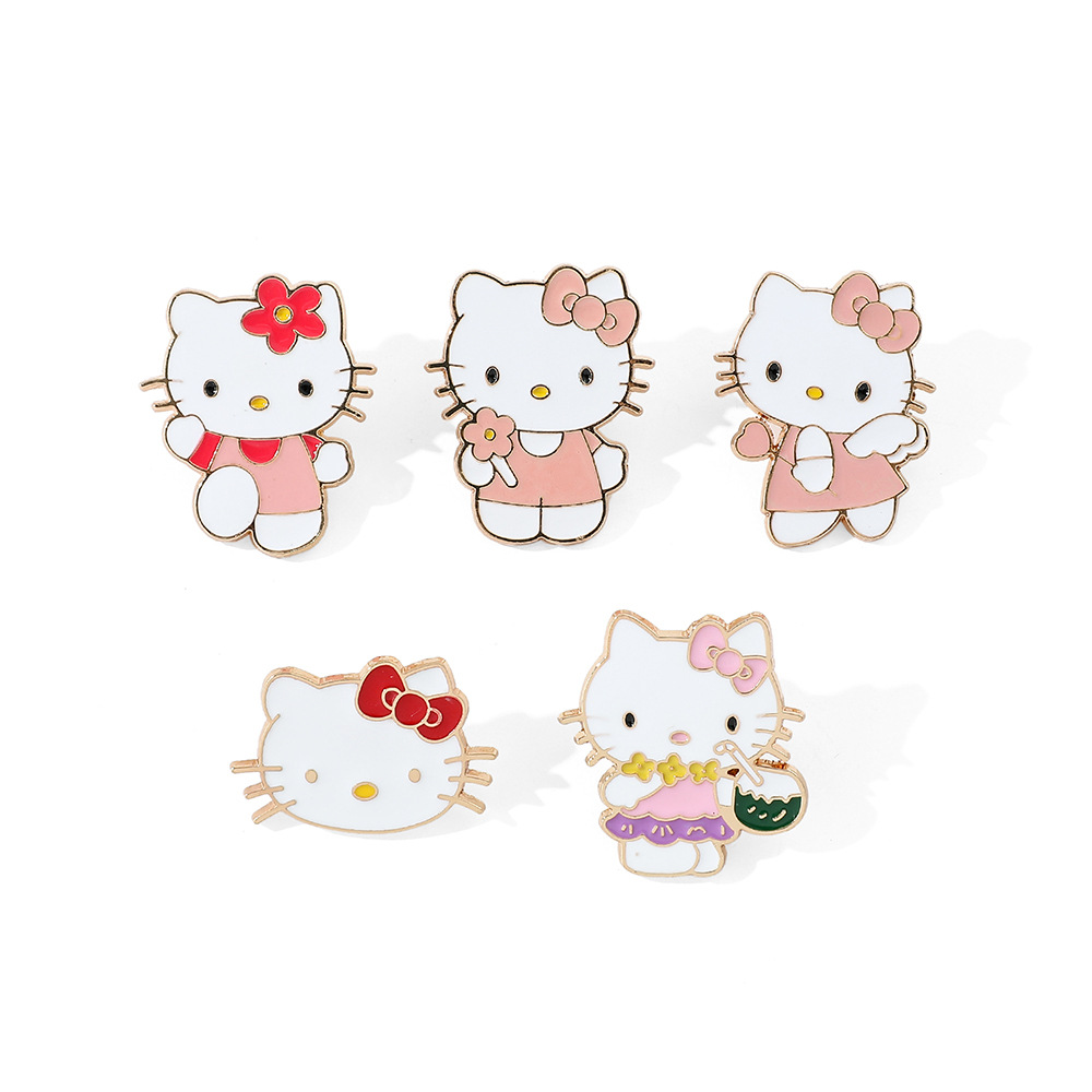 Cute soft cute cat metal badge sweet cartoon Sanrio commemorative badge alloy accessories brooch wholesale