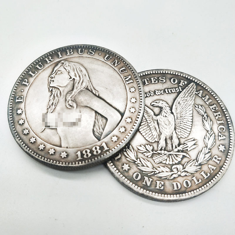 Antique American Hobo Coin Sexy Beauty Silver Coin Pure Copper Old Collection Crafts