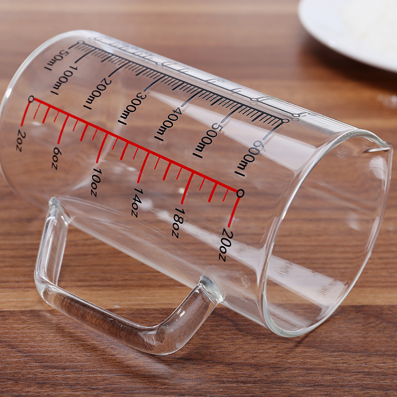 Thickened glass measuring cup with scale glass Milk Cup household kitchen baking flour liquid measuring cup microwave