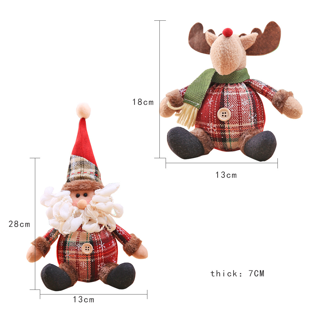 Christmas tree decorations cartoon dolls snowflake plaid dolls Christmas tree ornaments children's holiday gifts