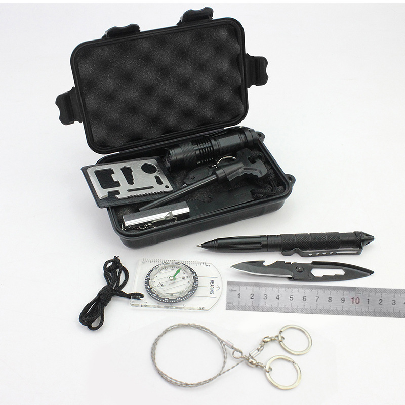 Field Survival Equipment Combination Set Multifunctional First Aid Tool Treasure Box Outdoor Adventure Travel Vehicle Survival Box