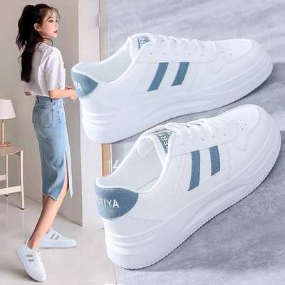 White Shoes Women's Shoes 2023 Autumn New All-match Casual Sports Leather Summer White Shoe Plate Shoes Net Popular Spring Summer Shoes