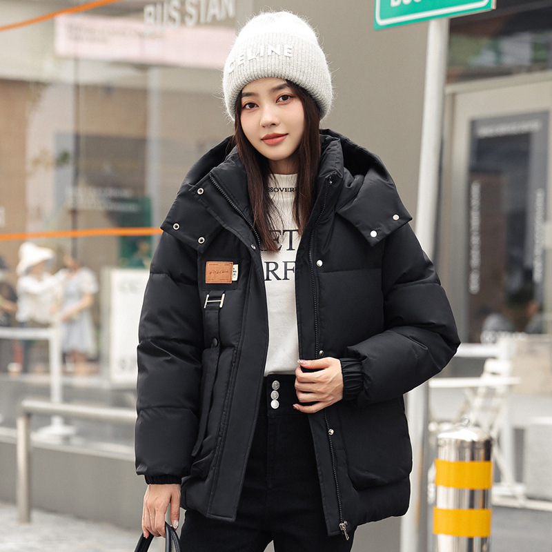 Thickened cotton-padded coat for women 2023 New ins Hong Kong style Harajuku Internet celebrity fried street down coat mid-length winter