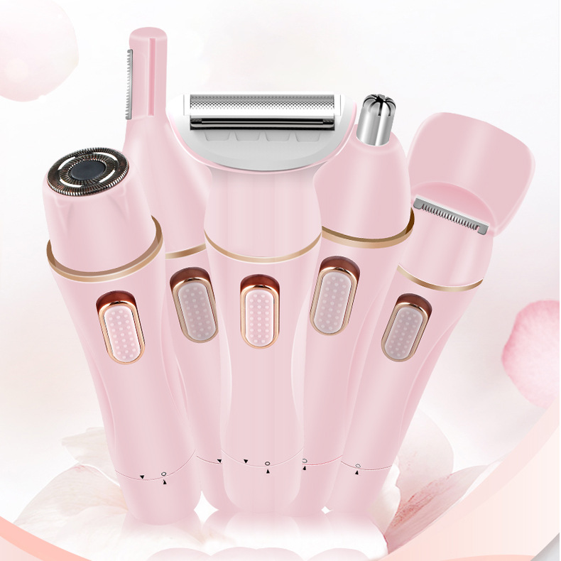 Cross-border new five-in-one multifunctional electric Women's Shaver eyebrow trimmer nose hair trimmer underarm hair scraper washing