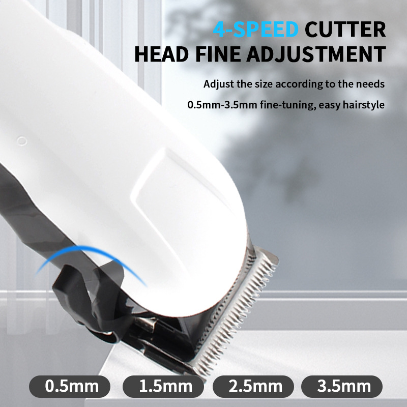 Cross-border multi-level adjustment LCD digital display hair clipper USB charging hair clipper high-power razor