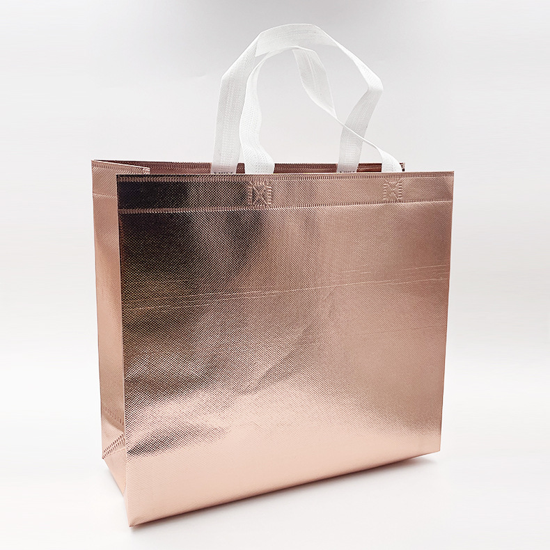 Wholesale non-woven bag folding aluminized film tote bag packaging advertising gift promotional shopping bag logo do