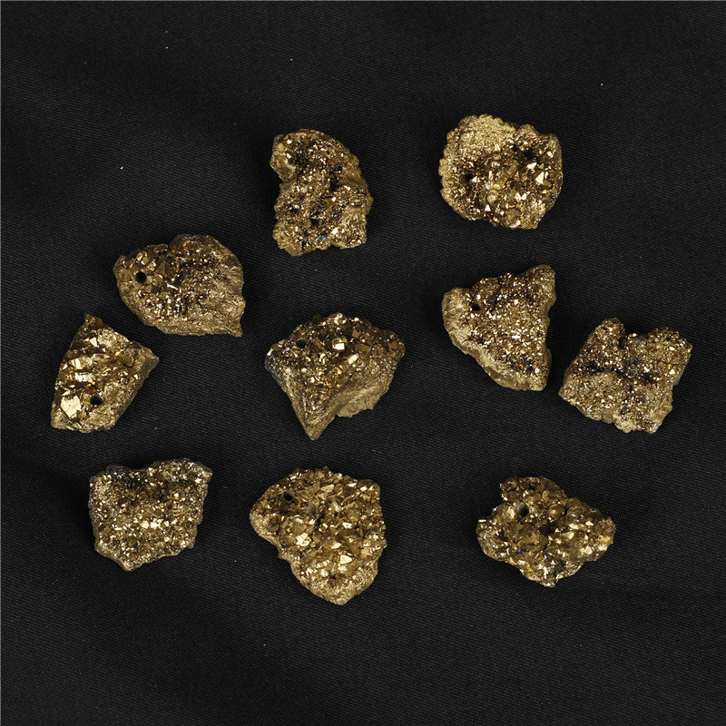 Factory spot natural agate crystal cluster Crystal Bud fragments electroplating gold diy bare stone mineral standard material jewelry accessories