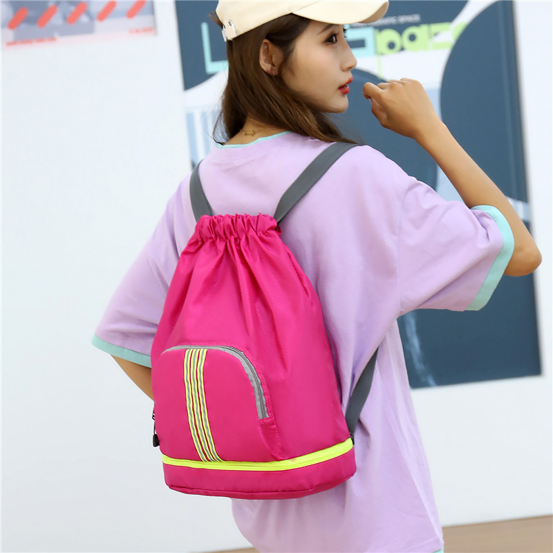 Drawstring backpack outdoor waterproof lightweight folding backpack men's and women's sports fitness bag yoga bag