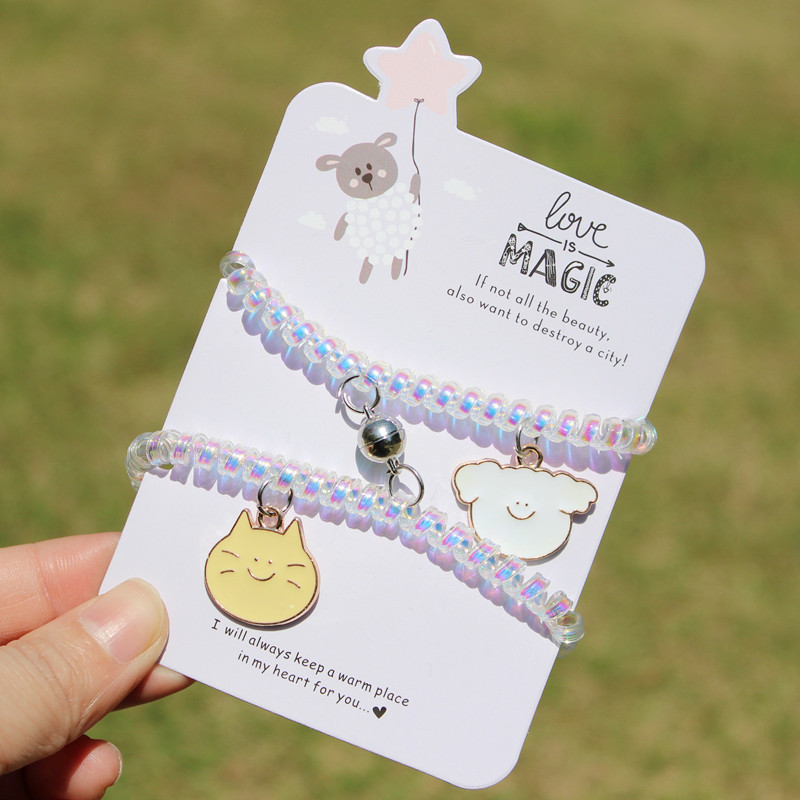 Children's bracelet cute girls' telephone line bracelet little girl cartoon accessories small free bear Korean style bracelet