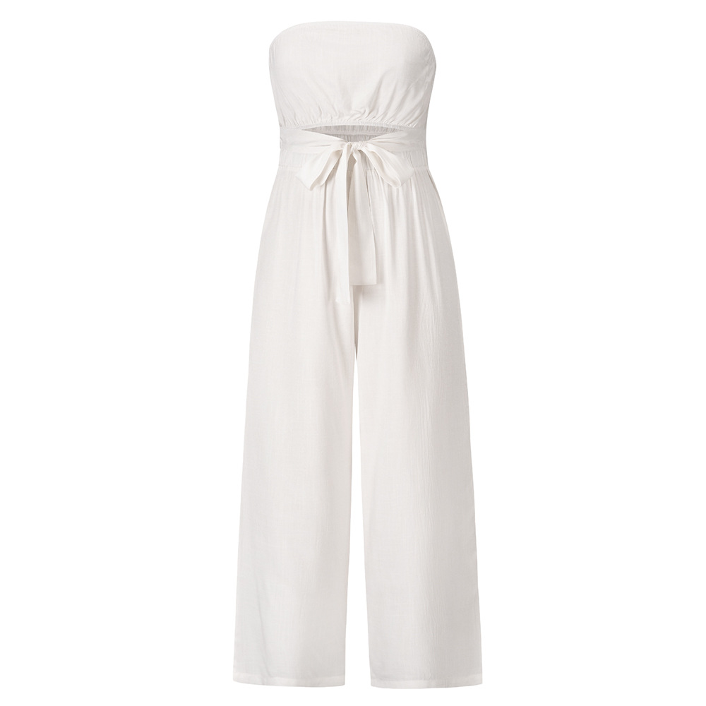 2025 Spring and Summer New Casual Fashion suit Sexy Backless Slim-Fit Pants European and American Straight Pants suit
