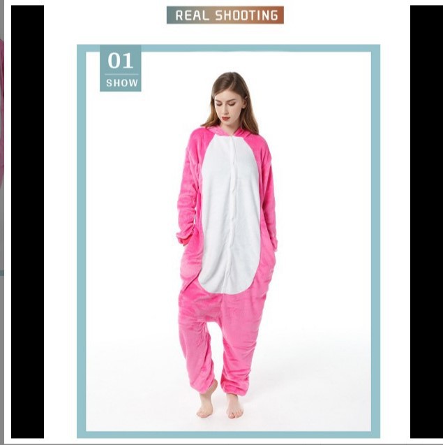 Autumn and Winter flannel cartoon animal one-piece pajamas unicorn Tianma jumpsuit adult parent-child children's homewear