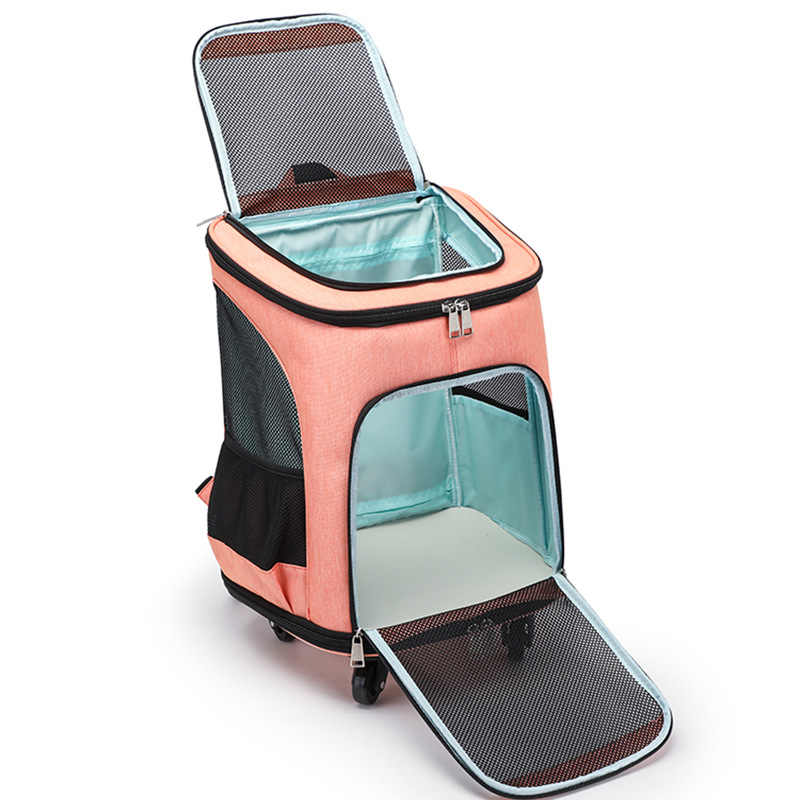 Cat bag out shoulder trolley bag pet bag trolley cat dog trolley case portable pet backpack wholesale