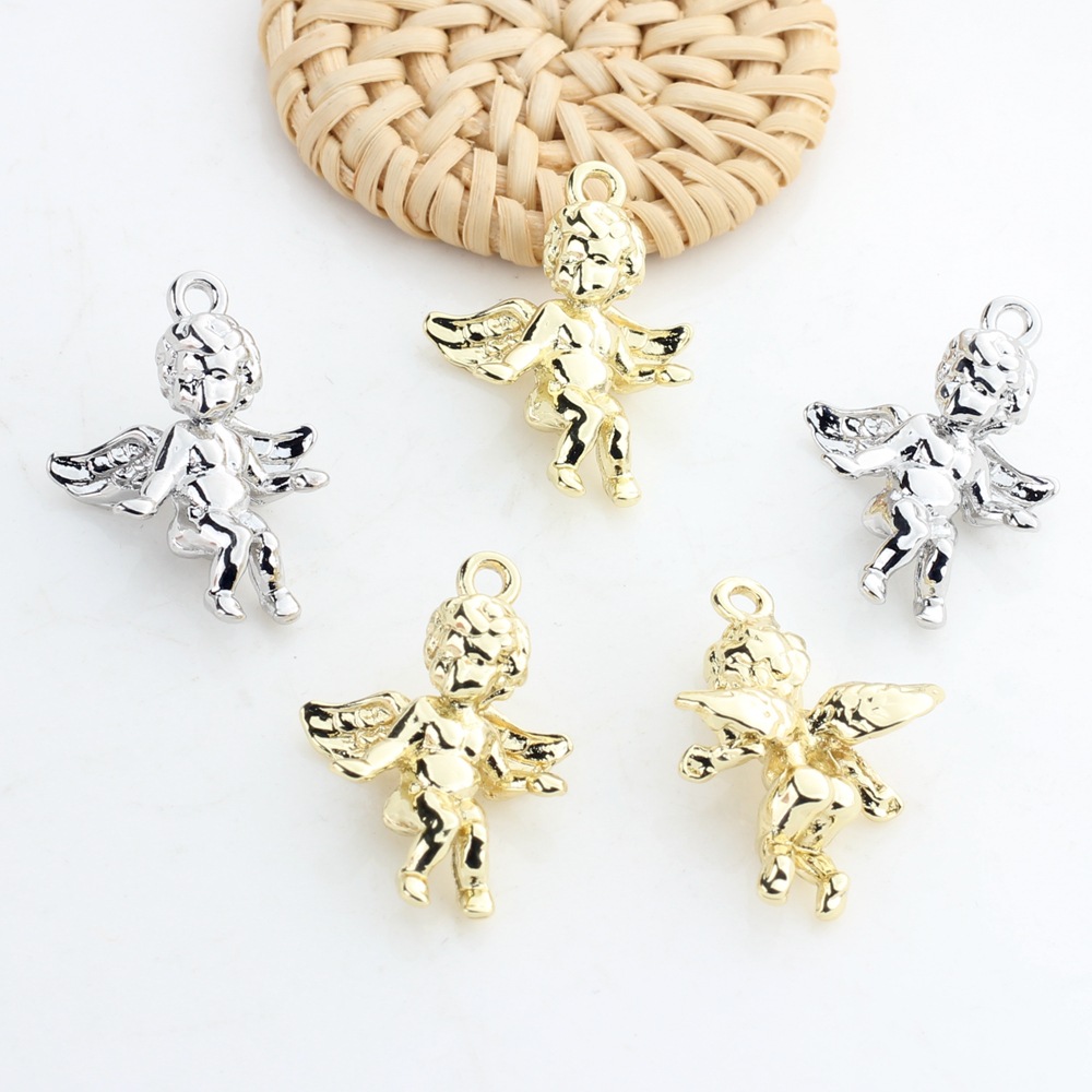 Korean version of three-dimensional alloy Angel small pendant shape pendant accessories diy jewelry earrings accessories material wholesale