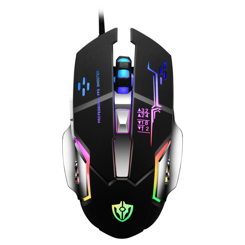 Cross-border mechanical macro game office luminous mouse USB wired office business mouse LOL factory wholesale