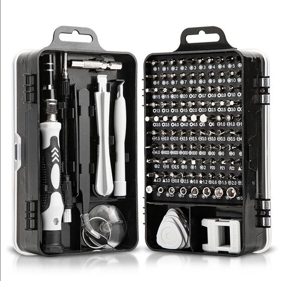 Factory supply tools 115 in 1 cross-border wholesale watch mobile phone disassembly installation and maintenance tool screwdriver set