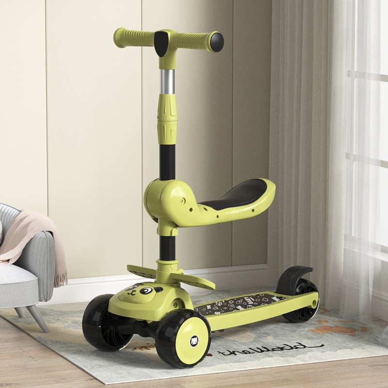 Children's scooter 1-3-6-8 years old boys and girls folding flash big wheel scooter children pulley wholesale