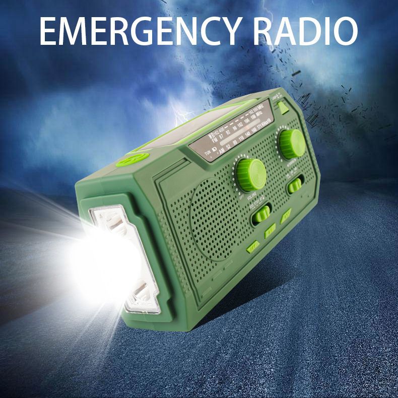 Hot new product solar hand crank radio AM/FM/WB flashlight reading light Bluetooth mobile phone charging SOS