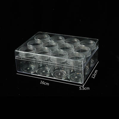 20g Bottled Large High Transparent 12-Grid Set Small Items Drug Creative Drill Box Spiral Jewelry Storage Box