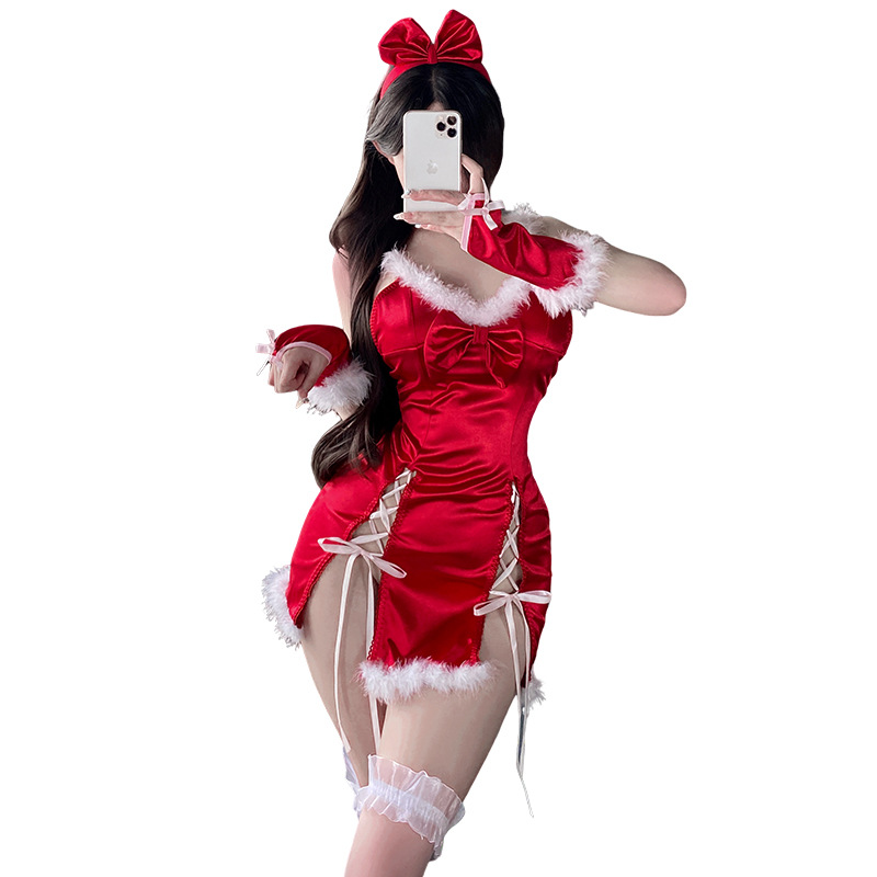 Fairy girl sexy lingerie Christmas qqny uniform temptation pure desire sexy open-end free New Year battle robe female S40