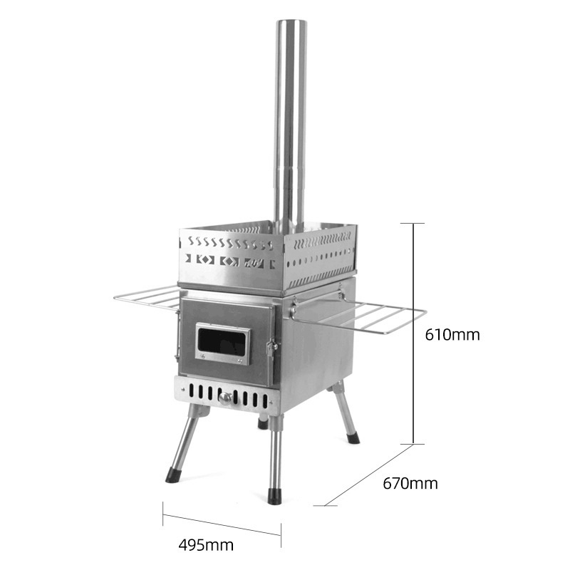 Tent sauna stove folding stainless steel firewood heating stove outdoor sweat steaming sauna box heating humidifier stone basket