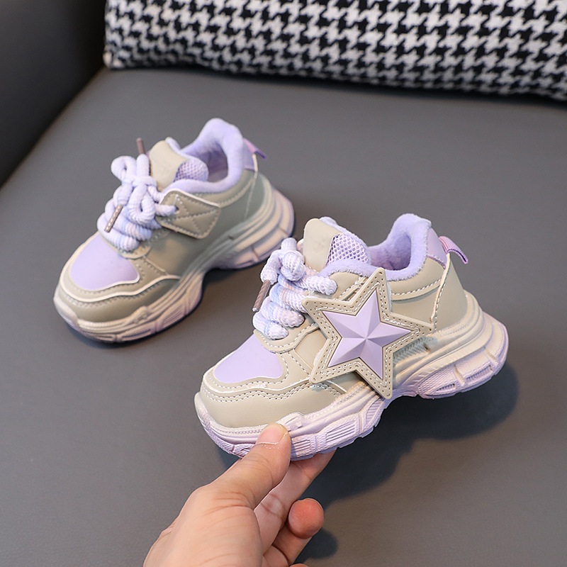 Kinderen katoenen kindermode schoenen 1-6 jaar oud 3 jongens sneaker fleece gevoerd warme meisjes hardloopschoenen peuter kinderschoenen_voghion.com