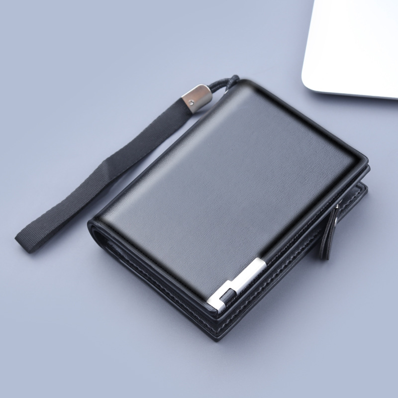 Men's Short Wallet Men's Zipper Wallet Men's Large Capacity Three-fold Wallet Men's Card Holder One-piece Short Folding Clip