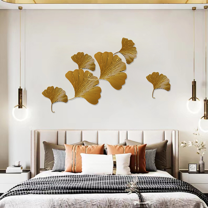 New Chinese Metal Ginkgo Leaf Wall hanging DIY Wall hanging Iron Wall Decoration for Living Room Hallway
