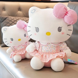 Cute HelloKitty doll pink student KT cat doll plush toy girl birthday gift