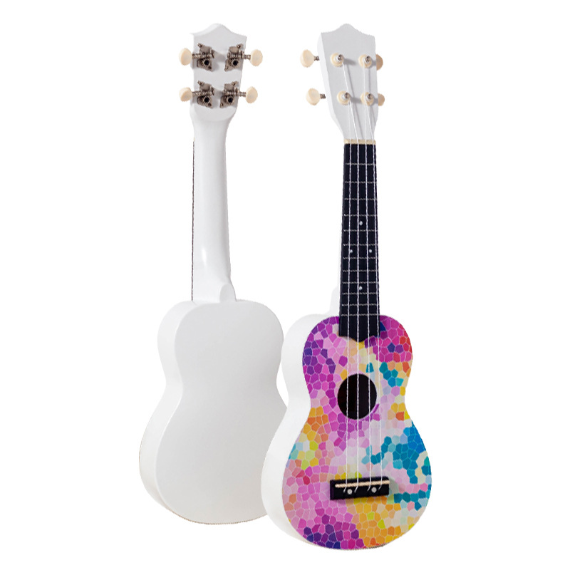 21-inch ukulele ukulele can play musical instrument color picture making small guitar gift ukulele cross-border