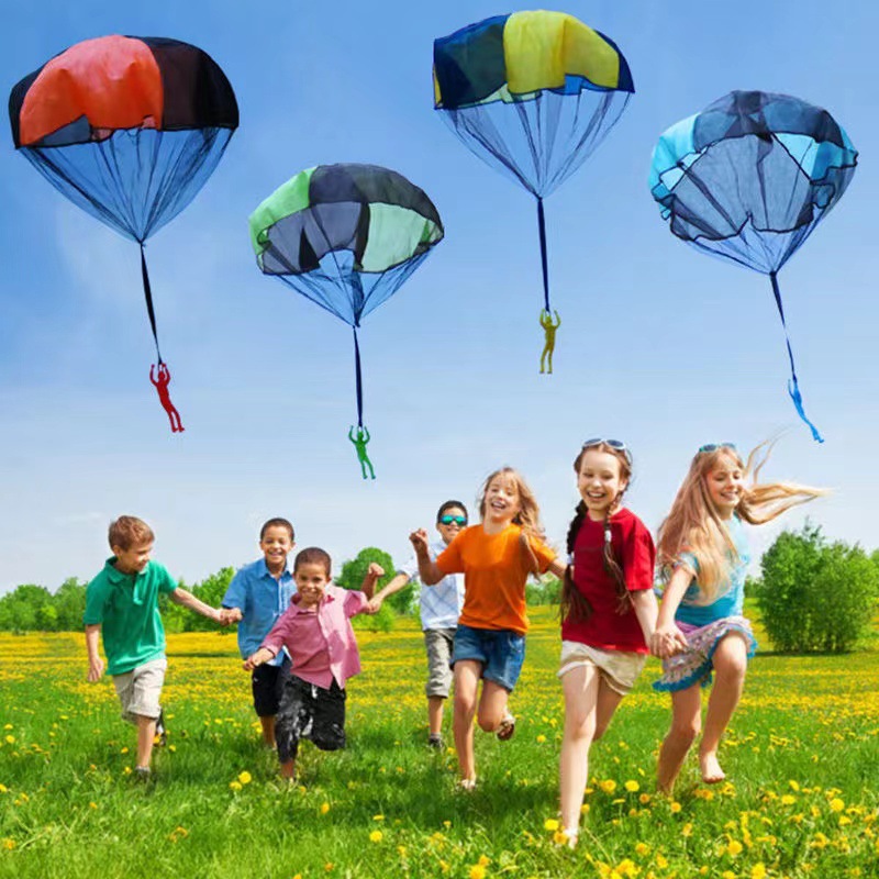 Large Children Hand Throwing Parachute Outdoor Sports Parachute Parent-Child Interactive Game Airdrop Paraglider Wholesale