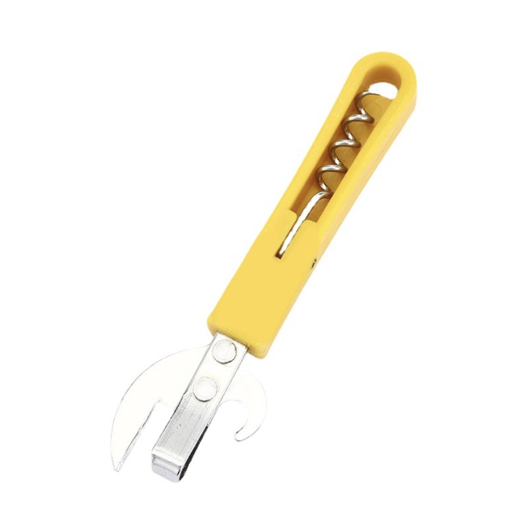 Stainless steel wine bottle opener wooden handle beer screwdriver multifunctional wooden handle can opener