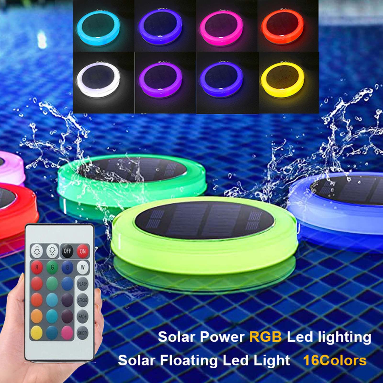 Factory new solar outdoor led 16 color luminous water drift fountain decorative lights garden swimming pool landscape lights
