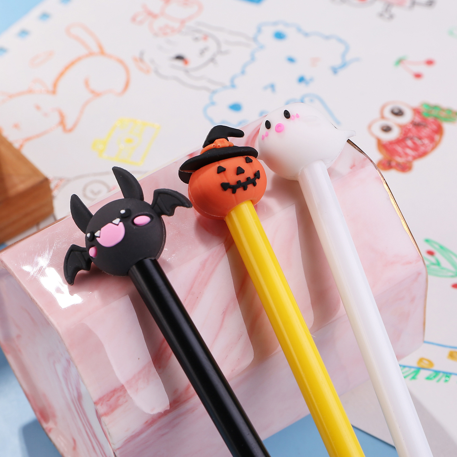 Creative Halloween Style Pen Cute Pumpkin Gel Pen Gift Prize Wholesale Student Pen Office Learning Supplies