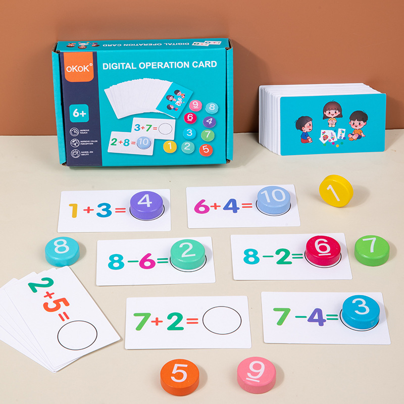 Children's Wooden Digital Board Cognitive Matching Mathematical Addition and Subtraction Operation Enlightenment Early Education Logical Thinking Training Teaching Aids