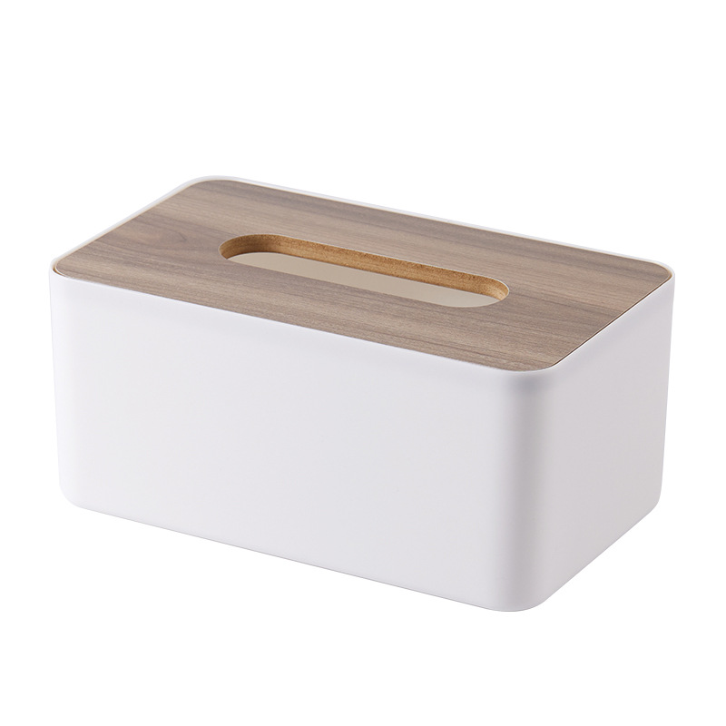 Living room desktop Japanese-style bamboo tissue box plastic simple paper box creative home multi-functional storage paper box