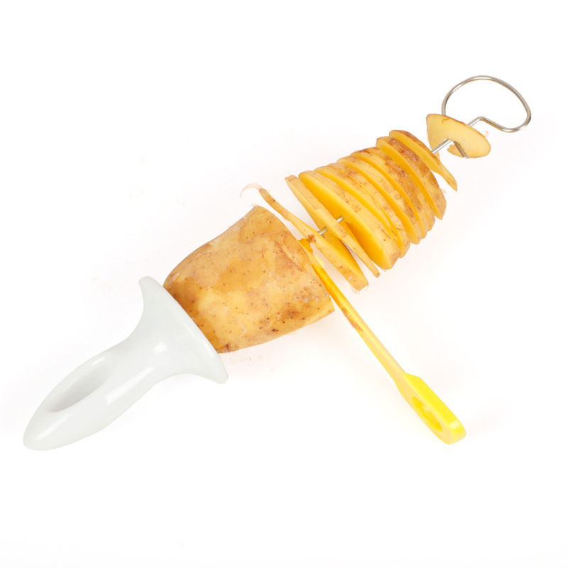 cyclone potato slicer barbecue potato tower hand-cranking slicer vegetable spiral slicer string hand potato cutter_voghion.com