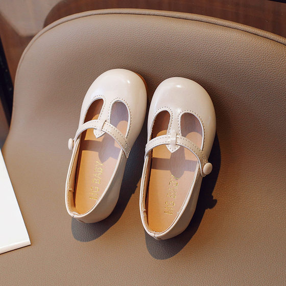 Autumn 2024 New Korean Style Girl's Soft-soled Leather Shoes Fashionable All-match Princess Shoes Children's College Style Single-layer Shoes Trendy