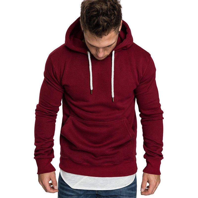 Foreign trade 2023 Amazon new men's solid color hooded pullover men's sweater cross-border foreign trade AliExpress wish