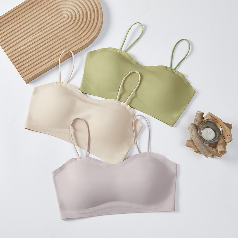 Summer Thin Traceless Beauty Back Sling Underwear Women's All-in-One Vest No Steel Ring Sleeping Bra Bra